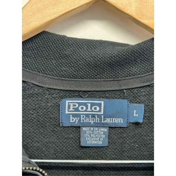 Polo Ralph Lauren 1/4 Zip Sweater Mens Size L Black Pony Pullover Long Sleeve - Picture 9 of 11